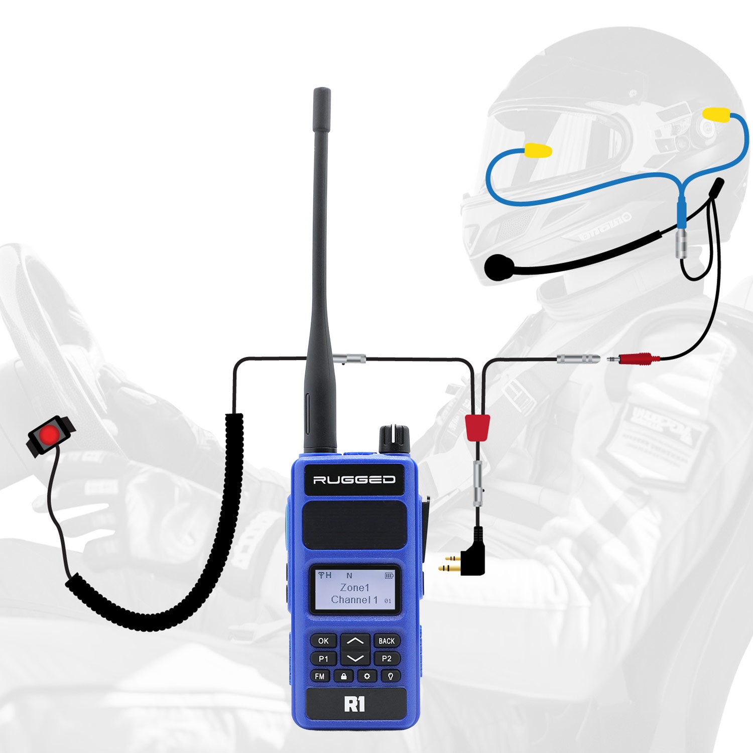 Rugged Air NASCAR R1 kit pilote radio bibande driver only