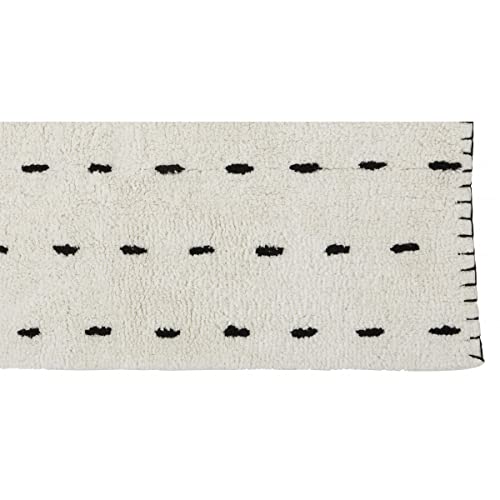Levasseur Amara Tapis Déco Ivoire 60x120cm Coton Tufté
