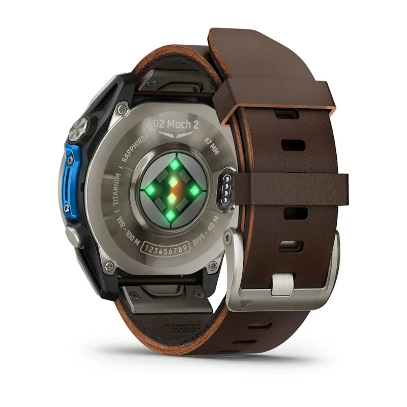 Garmin D2 Mach 2 47mm montre aviateur cuir AMOLED