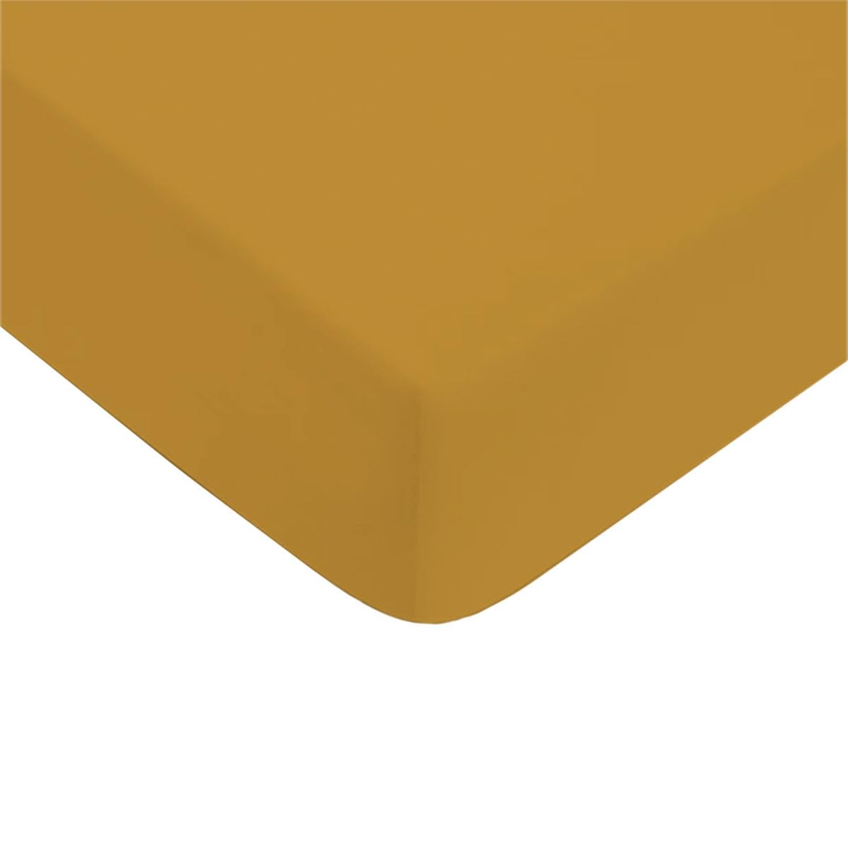 LEVASSEUR drap housse coton miel 90x190cm 100% coton 57 fils