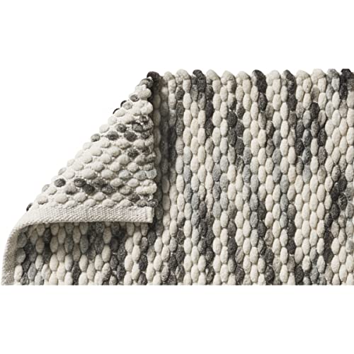 LEVASSEUR tapis de bain réversible gris blanc 50x80cm
