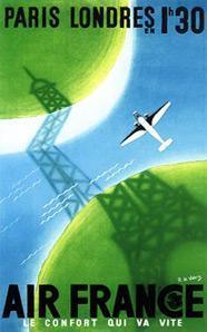 Musée Air France 007 affiche Paris Londres 63x100 cm