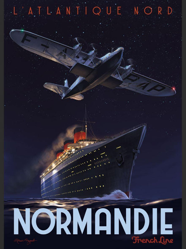 Romain Hugault Normandie affiche 50x70 Atlantique Nord