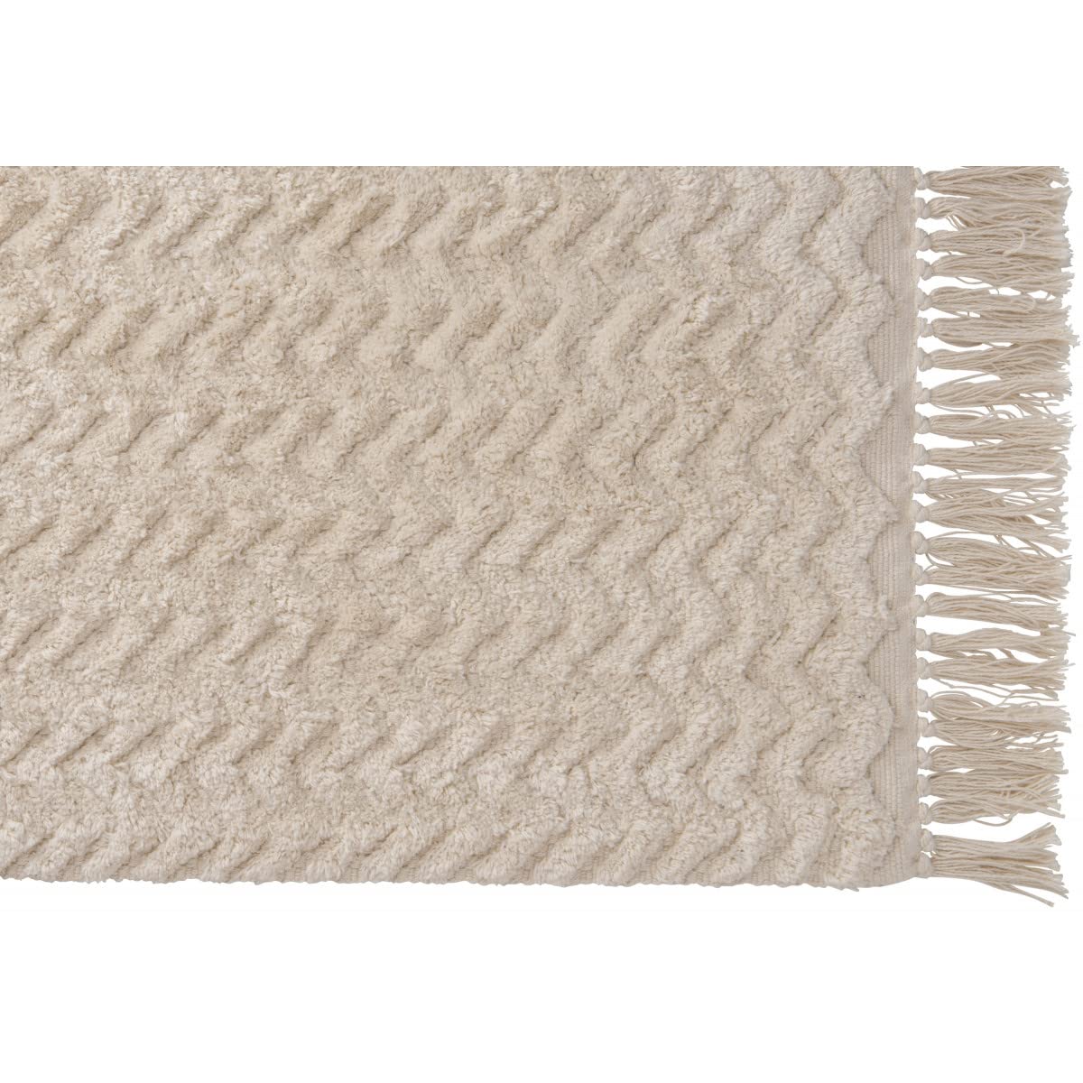 LEVASSEUR Salle de bain tapis de bain coton franges 50x80cm