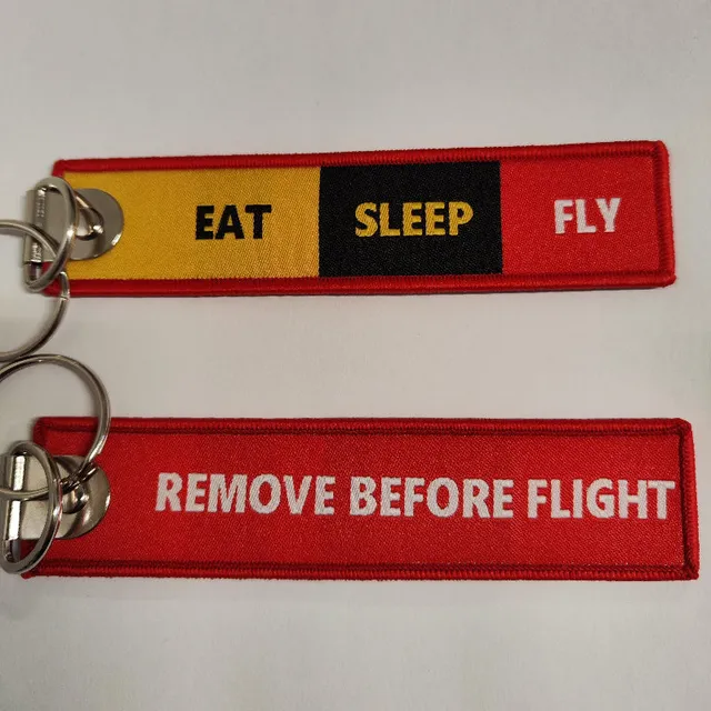 Eat Sleep Fly Flamme porte-clés aviation rouge Remove