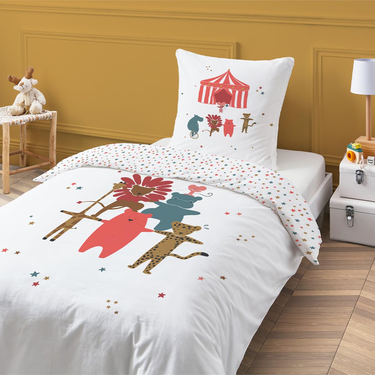 Future Home Kids Parure de Lit 140x200 Cirque Garçon Coton