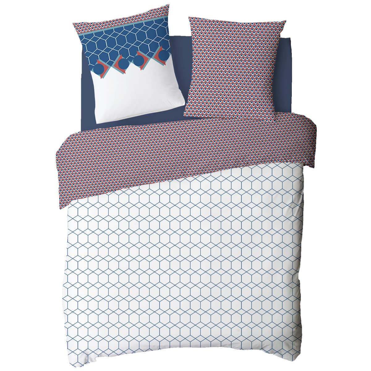 Future Home Moderno parure de lit 200x200 blanc coton