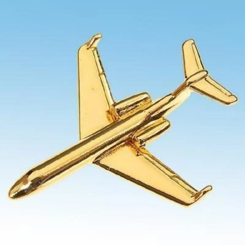 LA BOUTIQUE DU PILOTE Pin's avion Gulfstream doré or fin 2,5 cm