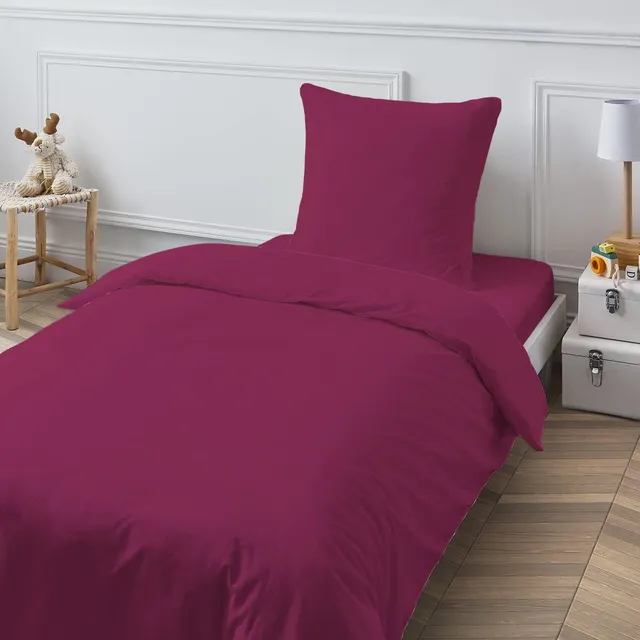 Levasseur Linge de lit parure housse de couette coton uni + taies