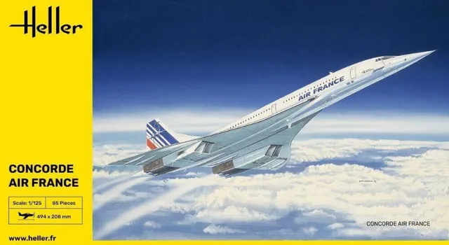 Concorde Air France Heller maquette plastique 1/125 à construire