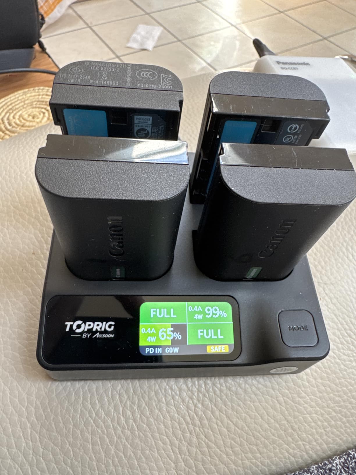 Accsoon Toprig LP-E6 chargeur batterie 4 canaux PD60W
