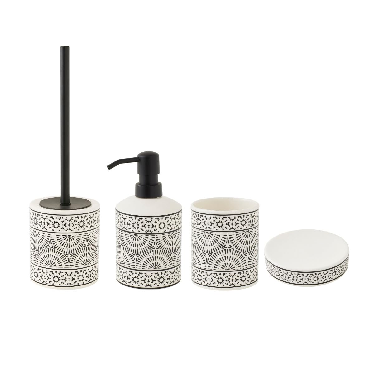 Levasseur Tribu Set Salle de Bain 4 Pièces Porcelaine Noir