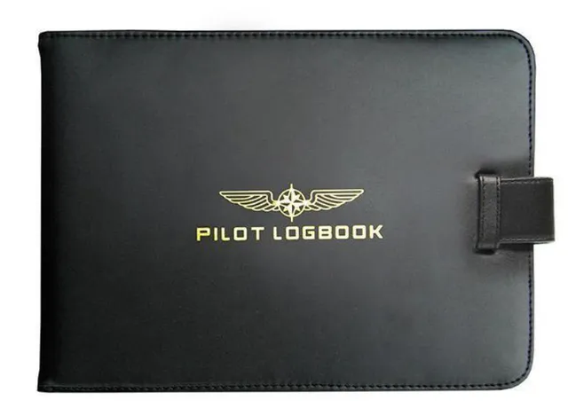 Design4pilots Protège carnet de vol housse cuir noir 31,5x19cm