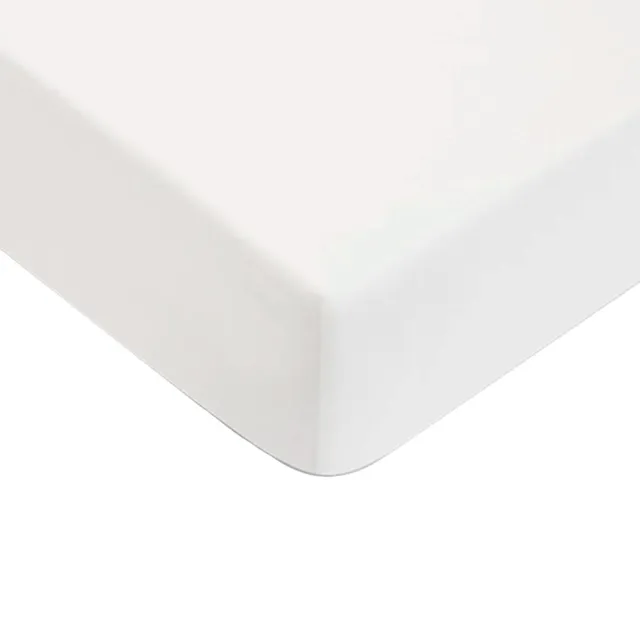 LEVASSEUR drap housse coton blanc 180x200cm 100% coton 57 fils