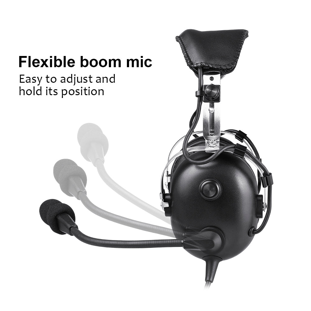 R Spider Aviation Headset ANR casque avion pilote cuir 52dB
