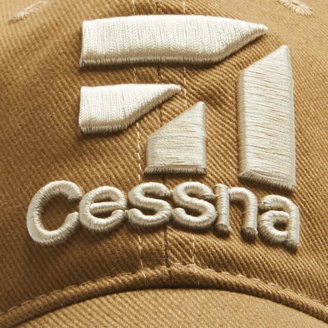 La Boutique du Pilote Cessna Tan casquette ocre logo brodé