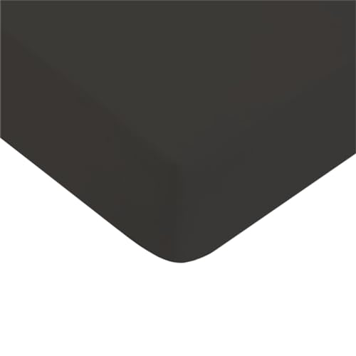 LEVASSEUR drap housse coton anthracite 160x200cm 100% coton