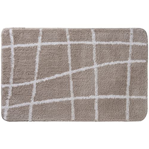 LEVASSEUR Salle de bain tapis de bain polyester 50x80cm taupe