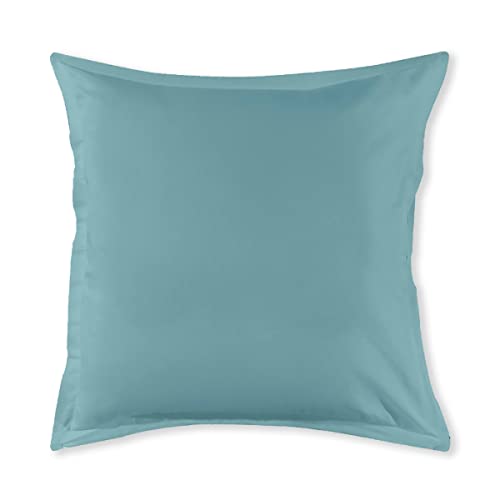 Levasseur Linge de lit Taie oreiller coton bleu 65x65cm