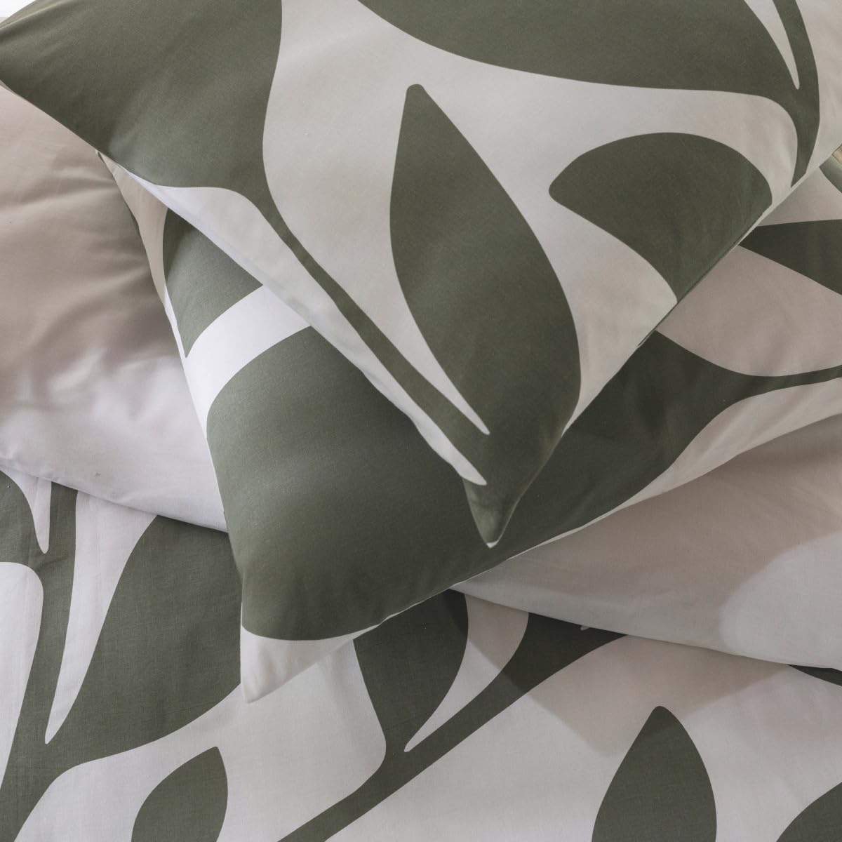 Levasseur Nais parure de lit vert 240x220cm coton réversible