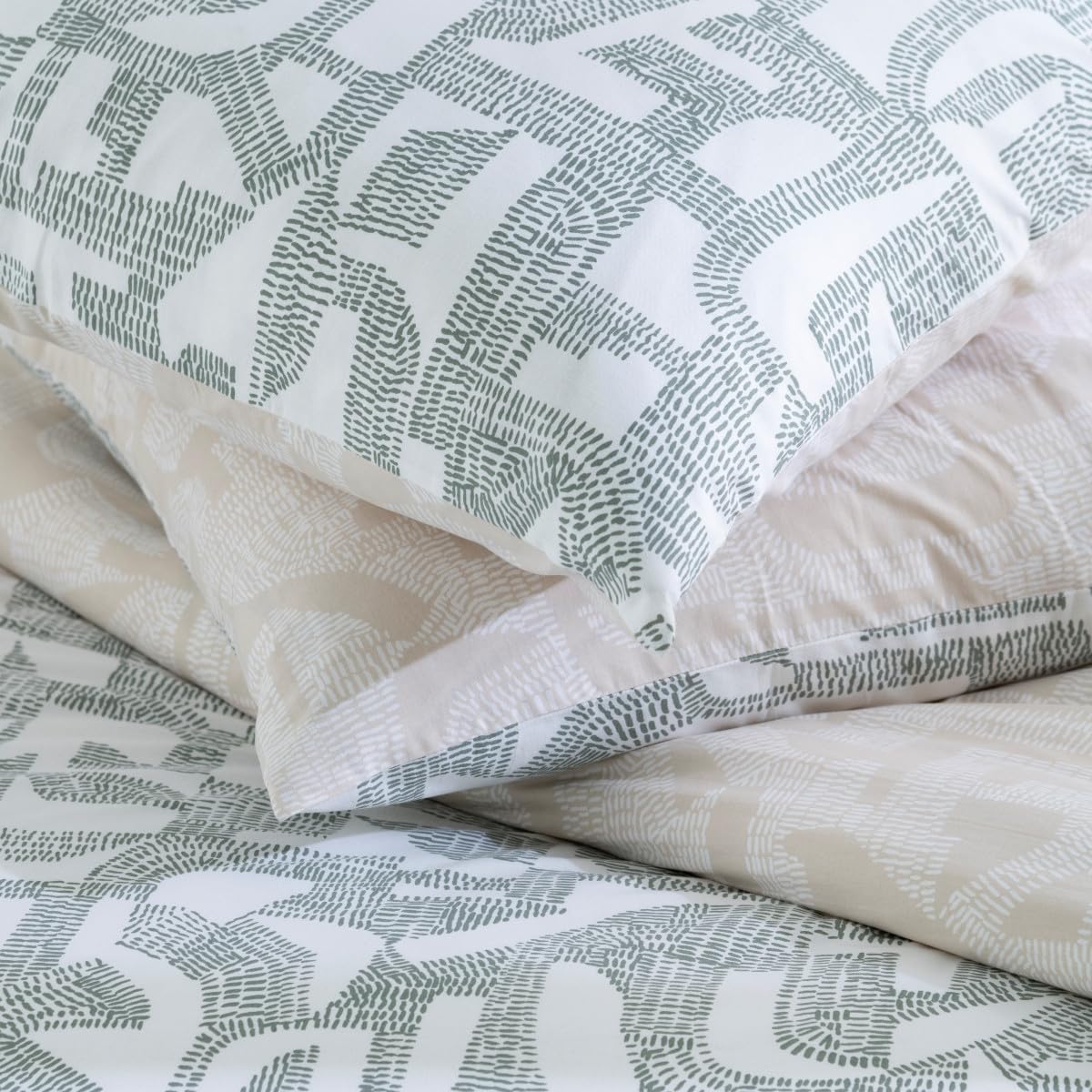 Levasseur Linge de lit Maya parure de lit coton vert 240x220