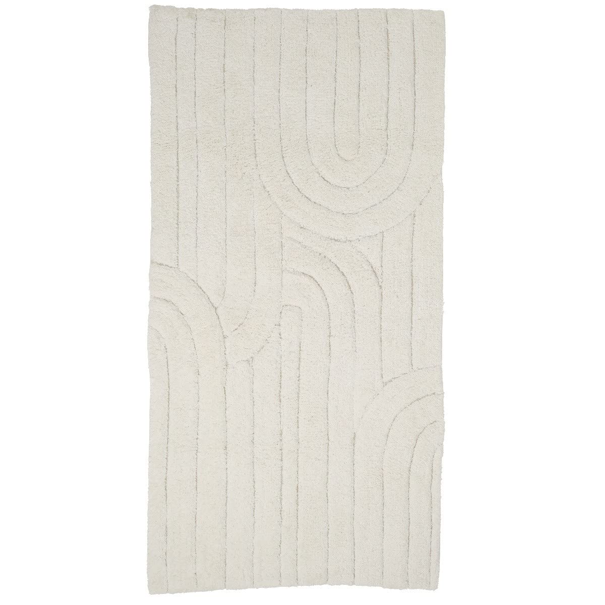 LEVASSEUR Tapis de Bain 60x120cm Arc Rétro Ivoire