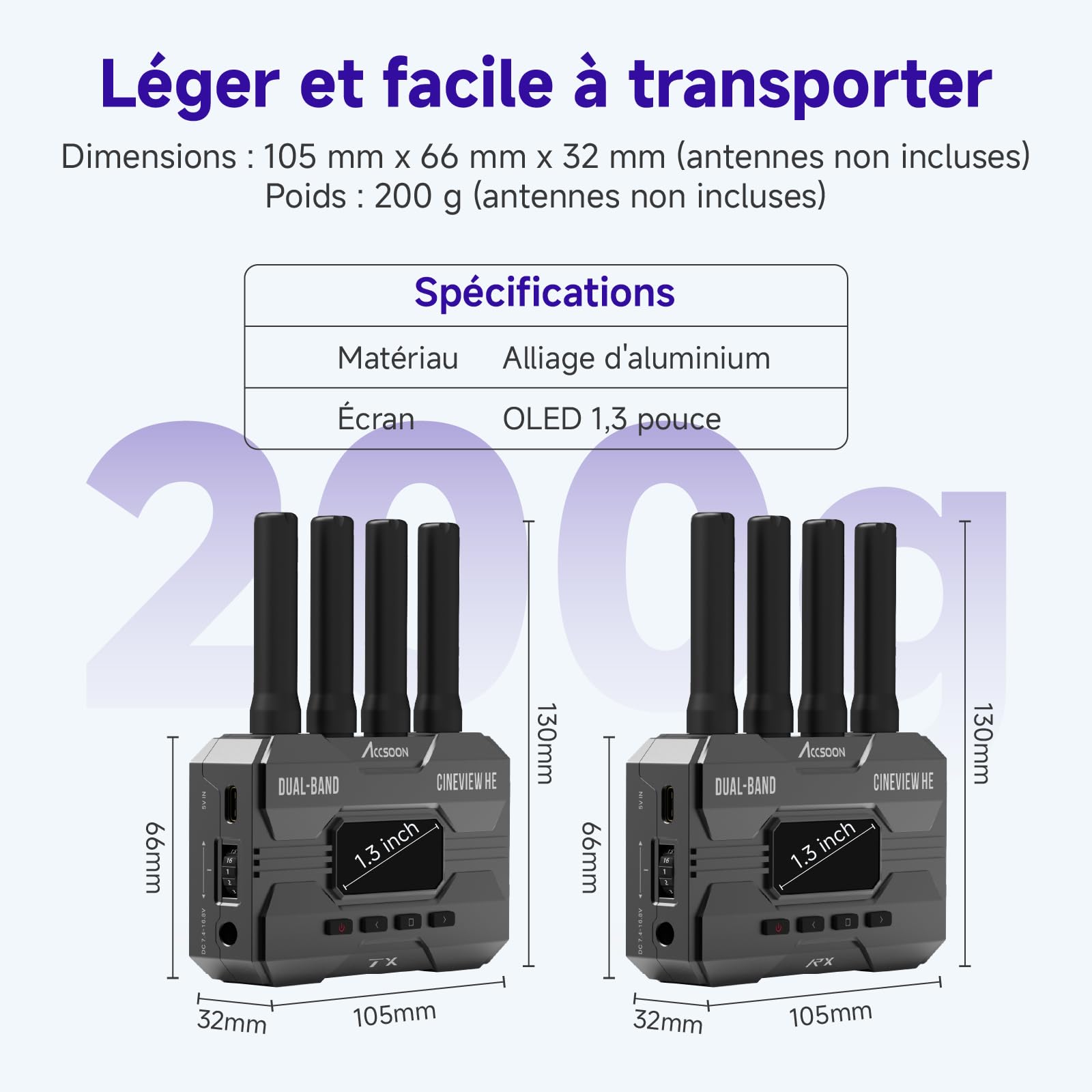 Accsoon CineView HE transmetteur vidéo sans fil HDMI 350m UVC