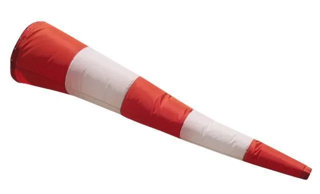 Manche à vent 50 cm 5 bandes rouge blanc Rhovyl sans girouette