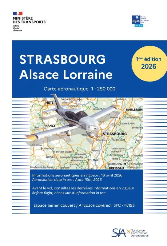 La Boutique du Pilote Strasbourg Alsace Lorraine Carte VFR 2026 SIA 1/250 000