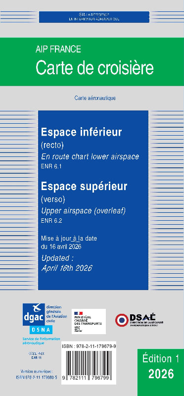 SIA Carte Croisière 2026 France 1/2 000 000 recto-verso