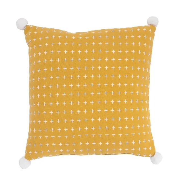 Future Home Divali Coussin Pompons Polycoton 40x40cm Curry